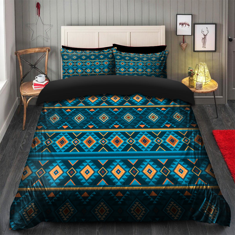 Blue Navajo Tribal Bedding Set