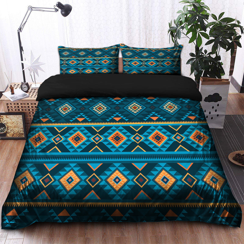 Blue Navajo Tribal Bedding Set