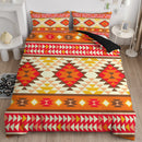Red Orange Aztec Boho Bedding Set