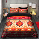 Red Orange Aztec Boho Bedding Set