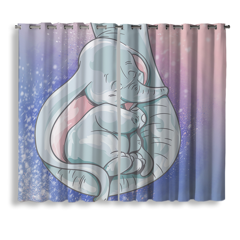 Baby Dumbo Elephant Cute Sleep Window Curtain