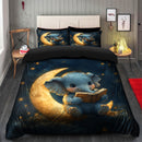 Elephant Reading On A Crescent Moon Bedding Set