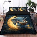Elephant Reading On A Crescent Moon Bedding Set
