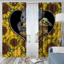 Groot And Yoda Sunflower Zipper Window Curtain