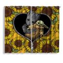 Groot And Yoda Sunflower Zipper Window Curtain