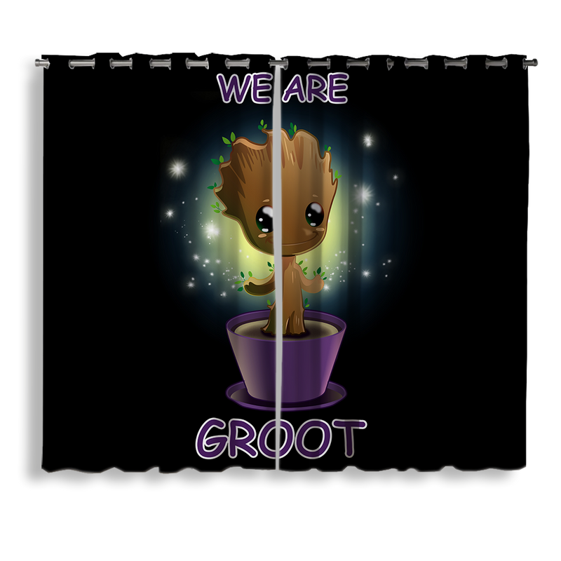 Baby Groot Window Curtain