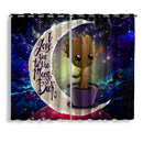 Groot Love You To The Moon Galaxy Window Curtain