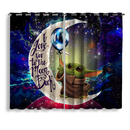 Yoda Love You To The Moon Galaxy Window Curtain