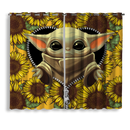 Yoda Sunflower Zipper Window Curtain