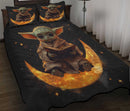 Yoda Reading On A Crescent Moon Quilt Bed Sets