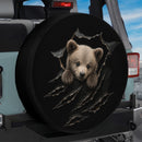 Baby Bear Tearing Car Spare Tire Cover