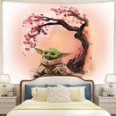 Yoda Cherry Blossom Tapestry
