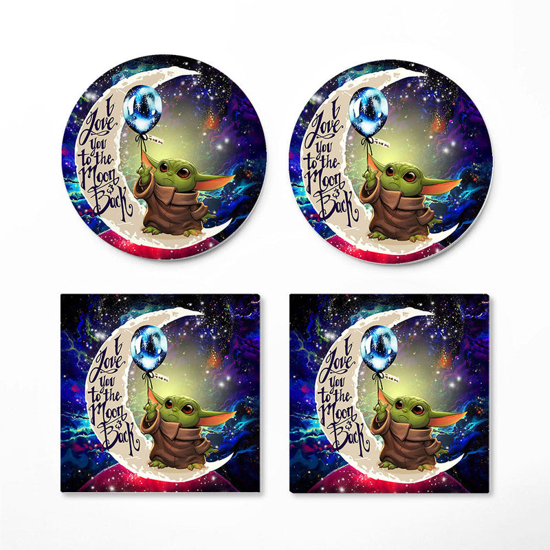 Baby Yoda Love You To The Moon Galaxy Ceramic Decor Coaster - Gift Idea