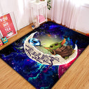 Baby Yoda Love You To The Moon Galaxy Rectangular Area Rug