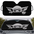 Baby Yoda Peeking Custom Car Windshield Sunshades