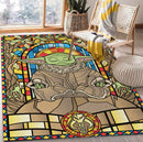Baby Yoda Stained Glass Rectangular Area Rug