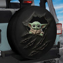 Baby Yoda Tearing Car Spare Tire Cover