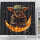 Yoda Reading On A Crescent Moon Shower Curtain