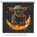 Yoda Reading On A Crescent Moon Shower Curtain