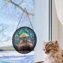 Yoda Round Stained Glass Suncatcher