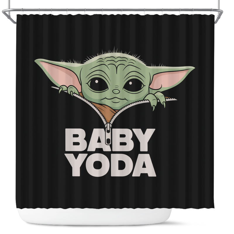 Baby Yoda Zipper Shower Curtain