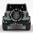 Mentally Ill But Totally Chill Skull Hand Floral Car Spare Tire Cover
