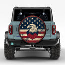 Bald Eagle USA Flag Retro Car Spare Tire Cover