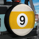 Ball Pool Billiards Yellow 9 Car Spare Tire Cover