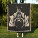 Bat Skeleton Skull Gothic Witchy Woven Throw Blanket