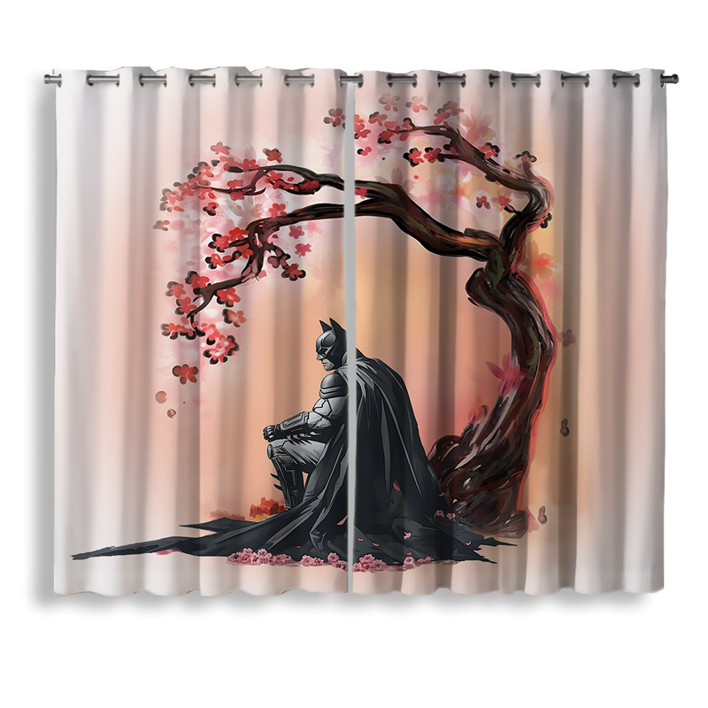 Batman Cherry Blossom Japan Window Curtain