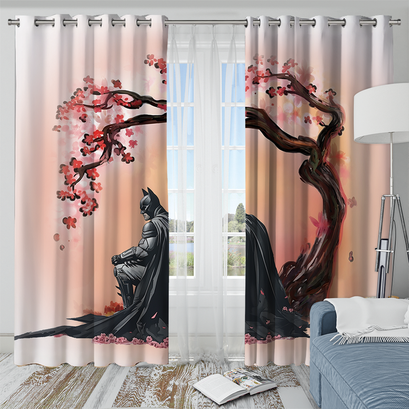 Batman Cherry Blossom Japan Window Curtain