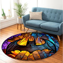 Batman Icon Stained Glass Round Rug