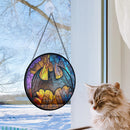 Batman Logo Round Stained Glass Suncatcher