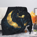 Batman Reading On A Crescent Moon Premium Blanket