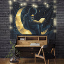 Batman Reading On A Crescent MoonTapestry