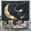 Batman Reading On A Crescent MoonTapestry