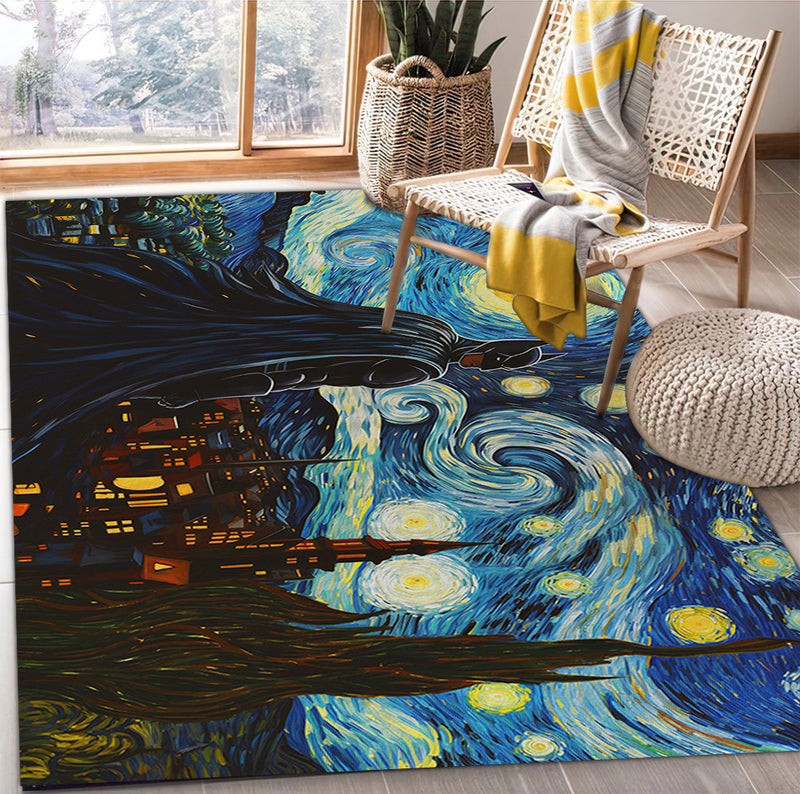 Batman Starry Night Rectangular Area Rug
