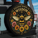 Let It Bee Floral Car Spare Tire Cover