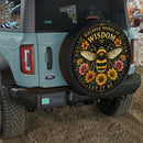 Let It Bee Floral Car Spare Tire Cover