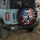 Bear American Flag Car Spare Tire Cover