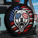 Bear American Flag Car Spare Tire Cover