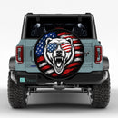 Bear American Flag Car Spare Tire Cover