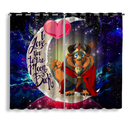Beauty And The Beast Love You To The Moon Galaxy Window Curtain