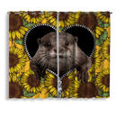Beaver Sunflower Zipper Window Curtain
