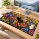 Honey Bee Floral Stained Glass Desk Mat