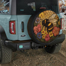 Honey Bee Flower Stained Glass Jeep Car Spare Tire Cover