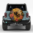 Honey Bee Flower Stained Glass Jeep Car Spare Tire Cover