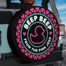 Beep Beep From The Pink Jeep Duck Car Spare Tire Cover