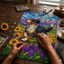 Bernese Mountain Dog Stained Glass Jigsaw Puzzle