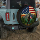 Big Foot American Flag Forest Car Spare Tire Cover